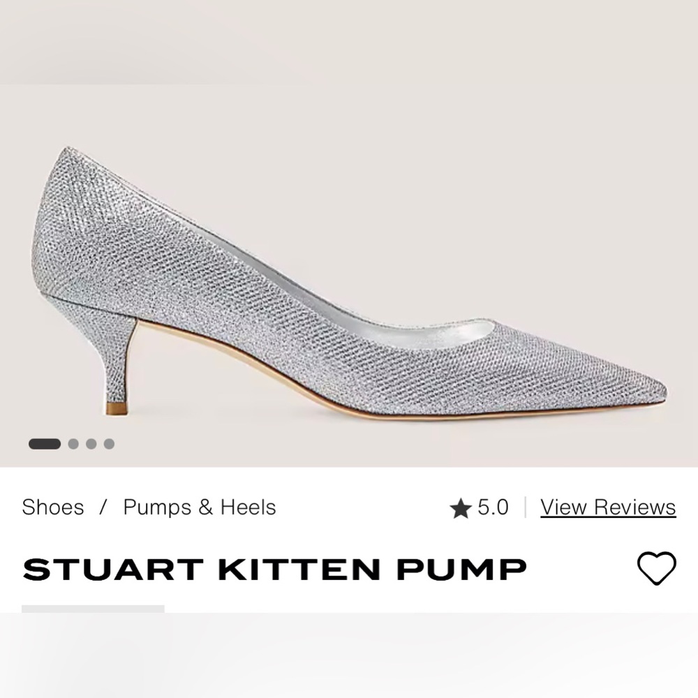 Stuart Weitzman silver Kitten Pump NWOT